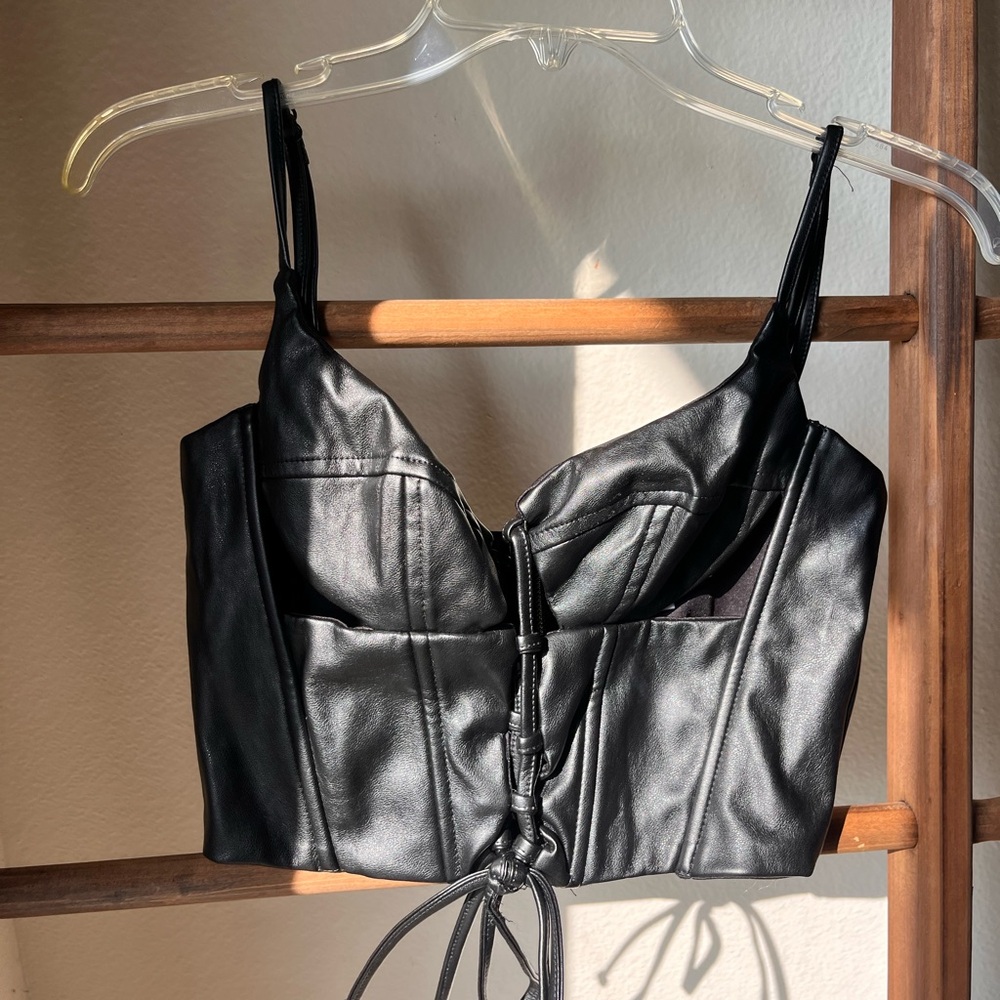 Faux Leather Crop Top